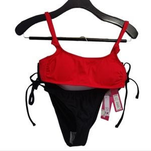 Xhillaration Bikini Swimsuit Two Piece String Tie Bikini Swoop Padded NWT Set